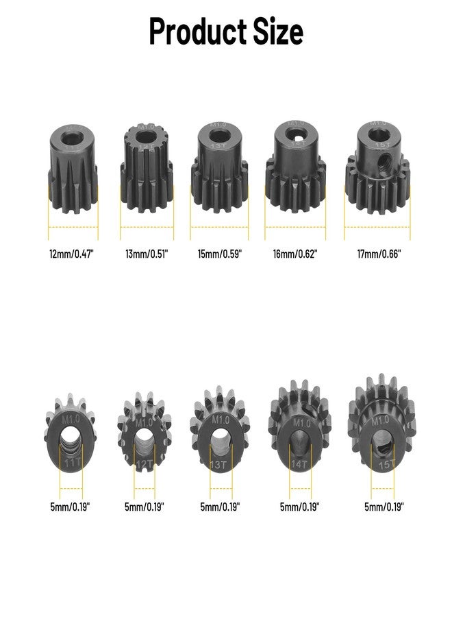 daitoku M1 Pinion Gear Sets 11T 12T 13T 14T 15T, daitoku 5mm Shaft Motor Gears RC Pinion Gears with Hex Key for 1/8 1/10 RC Brushless Brush Motor Trucks Buggy - Image 5